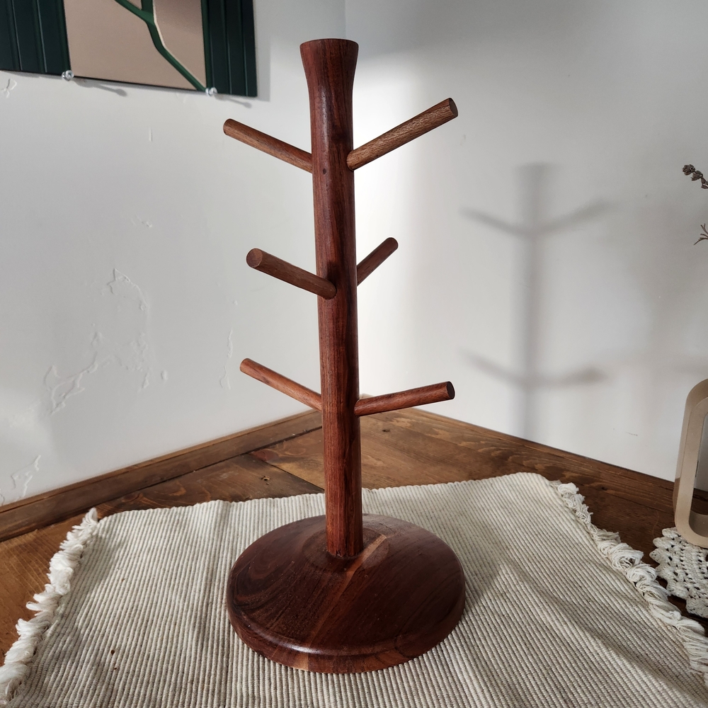 Wooden Mug Tree Brown - Hearth & Hand™ with Magnolia: Acacia Stand with 6 Hooks